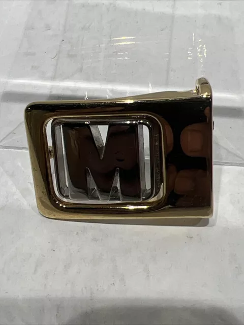 VTG OBI Monogram Initial Letter "M" Gold / Silver Tone Belt Buckle Made In Italy
