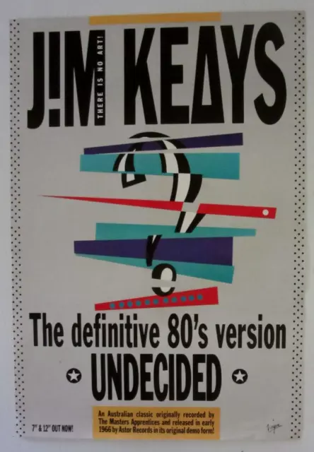 Jim Keays 1987 ( The Masters Apprentices)  Original Promo Poster