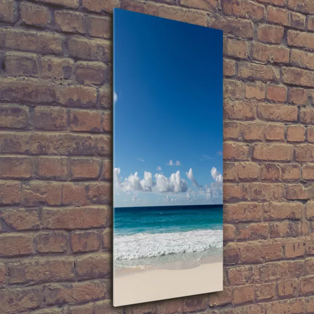 Wand-Bild Kunstdruck aus Hart-Glas Hochformat 50x125 Tropischer Strand