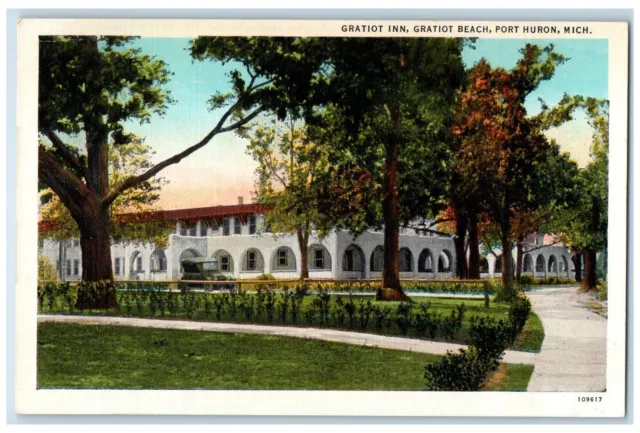 c1940s Gratiot Inn Exterior Scene Gratiot Beach Port Huron Michigan MI Postcard