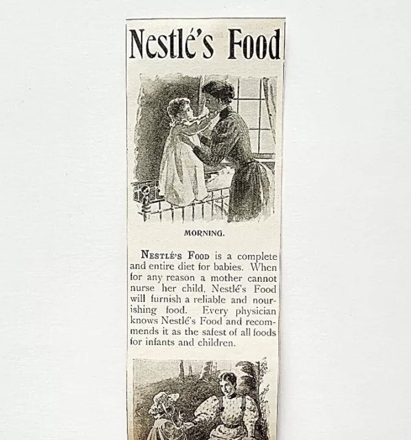 1895 Nestle's Food Tuberculosis Victorian Ephemera Advertisement 14.5 x 2.5