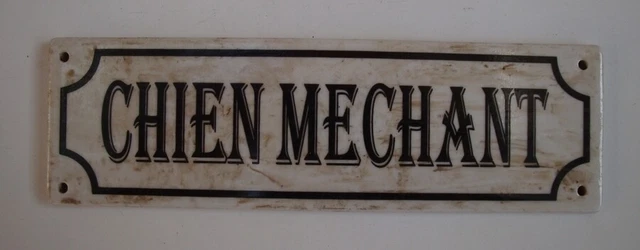 Door Plate Bad dog French Style Porcelain Enamels