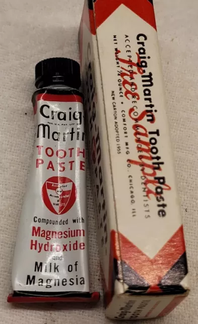 Free Sample Milk Of Magnesia Craig-Martin Tooth Paste In Original Box Metal Tube