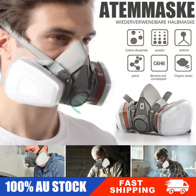 Reusable Half Face Cover Respirator Mask with Filter Cotton for Painting Dust AU