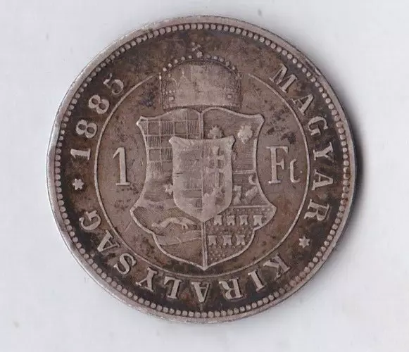 1885 Kb Hungary Silver One Forint Coin In Very Fine Or Better Condition.