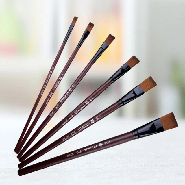 6 pz Set Spazzolini Tela Pennelli Pittura Tela Pennelli Guazzoli Dagno