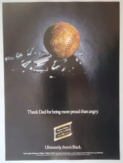 Johnnie Walker Black Label Father's Day Original Print Ad 8x11" 1990 New Yorker