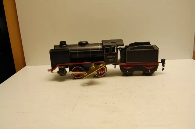 alte Märklin Spur 0 Eisenbahn Uhrwerk Dampflok R 880 mit Tender 889 + Schlüssel