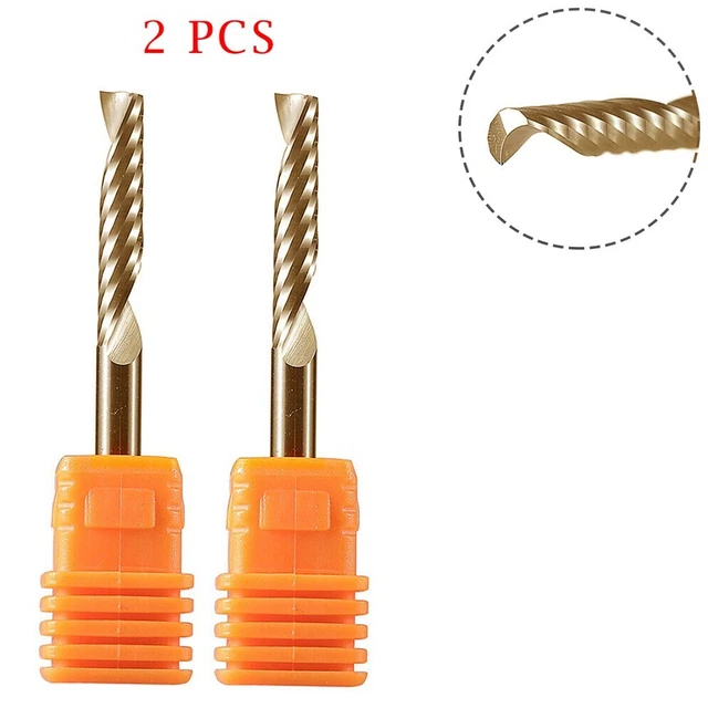 2 Fraises CNC Spirales HOZLY – Tige 1/8 Pouce, Diamètre 1/8, Longueur De Coupe 0,67 Pouce, Carbure De Tungstène