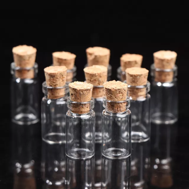 10pcs Small Glass Bottles with Cork Tiny Vials Jars 11x22mm For Wedd-wa