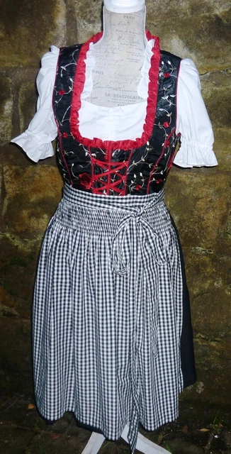 Dirndl da donna Bernd Naber taglia 42 abito 3 pezzi, camicetta, grembiule