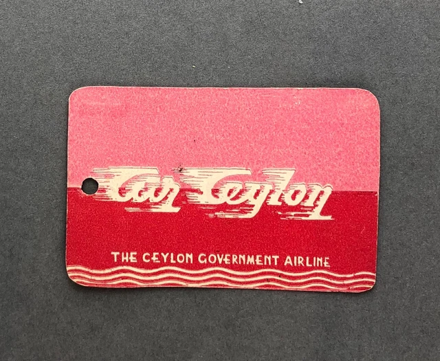 AIR CEYLON ORIGINAL Vintage Airline Bag Tag Luggage Baggage Label £24.