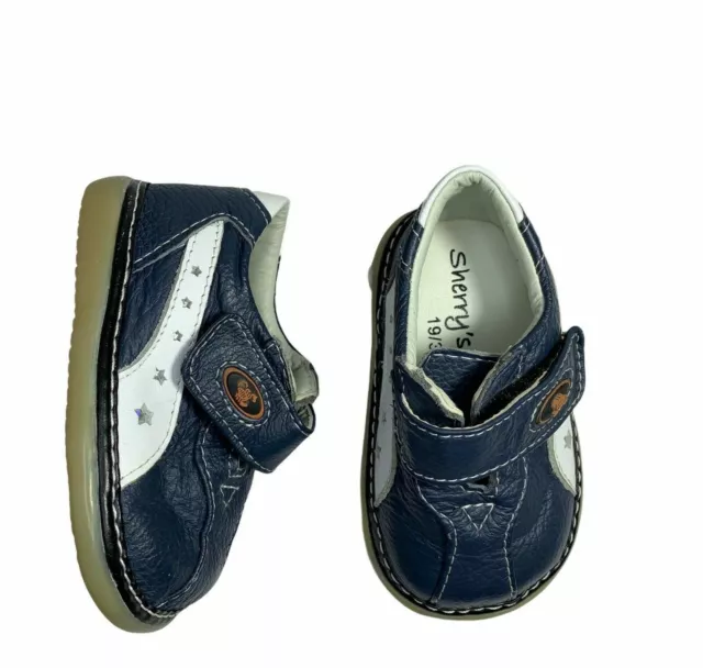 Sherrys shoes size 3c toddler infant blue white scorpion boy leather