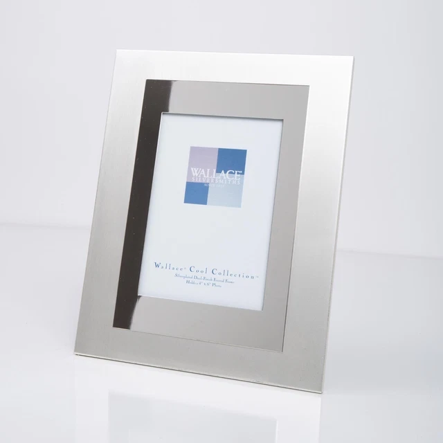 Wallace Silversmiths Silverplated Dual Finish Frosted Picture Frame Photo 4"x6"