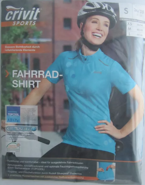 Damen Fahrrad Shirt * S 36/38 * 3  Rückentaschen * Crivit Sports * Neu * OVP