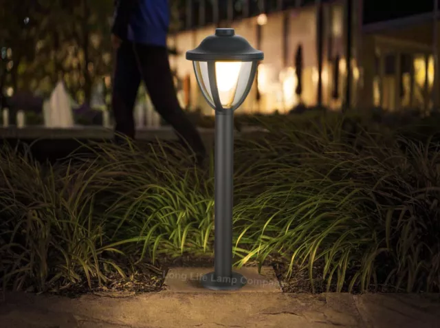 Modern LED Bollard Garden Lamp Post Stainless Steel or Black Outdoor Path Lights