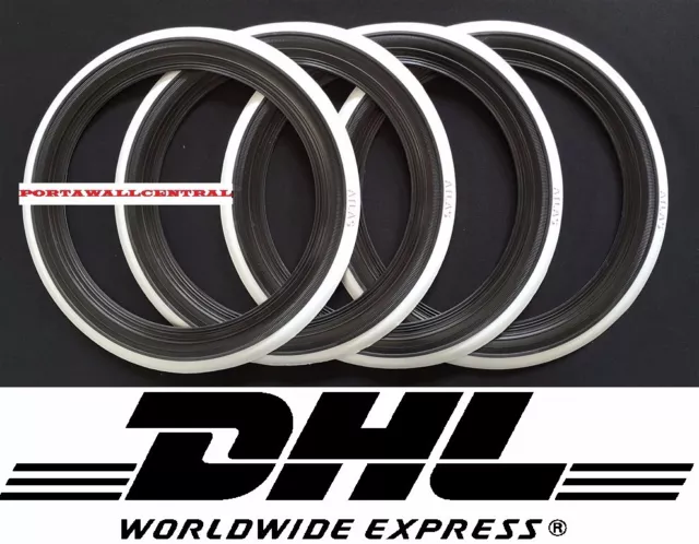 16"Black&White wall Portawall tyre trim Set 4pcs Super Molded Free Ship via DHL