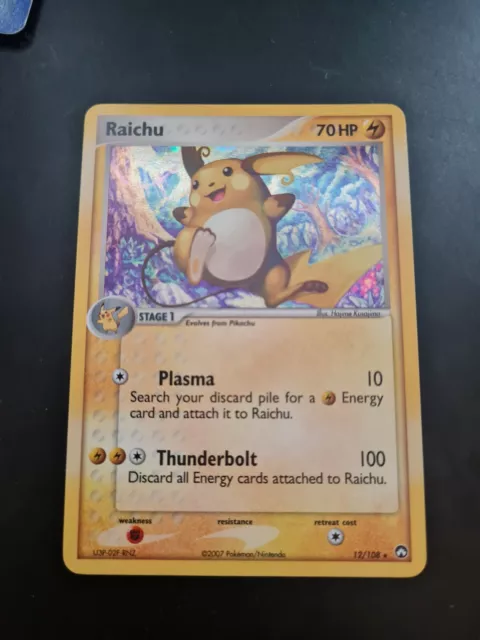 Pokemon Card - Raichu 12/108 Holo Rare Power Keepers Vintage - Excellent