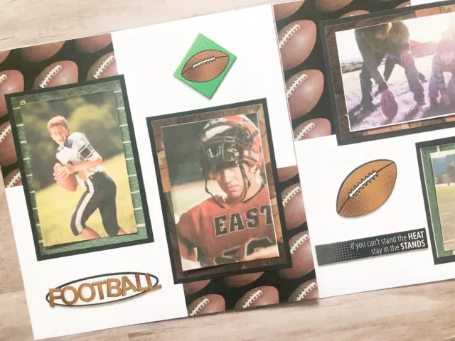 Football Scrapbook Layout, Football Scrapbook Pages, Football Premade Pages