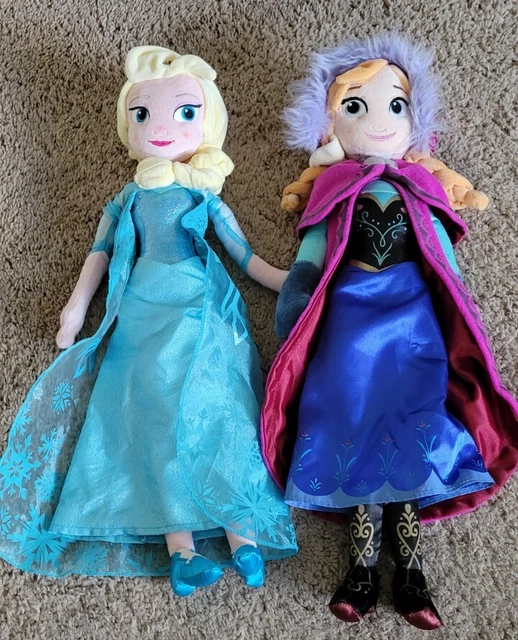 DISNEY STORE FROZEN Elsa and Anna plush Dolls, New 30.00 PicClick