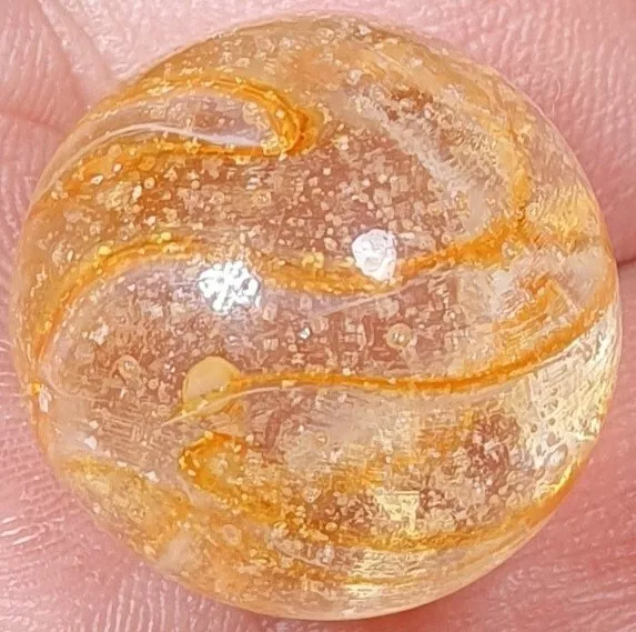 13/16" Nice Type 1 Two Colour Veiligglas Wirepull Vintage Marbles Wet Mm/M
