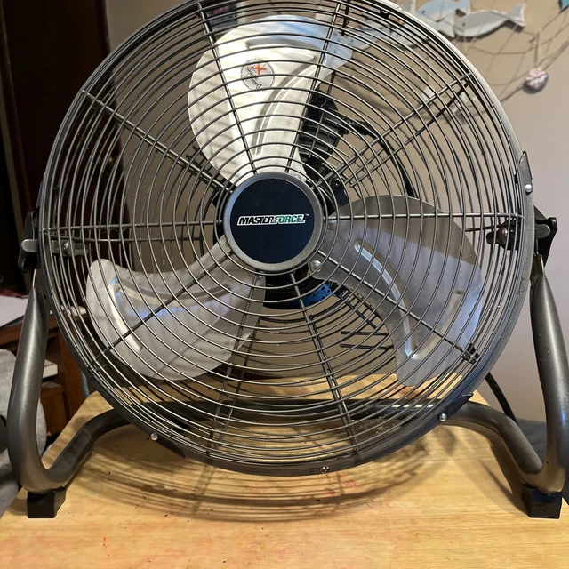14& MASTERFORCE FLOOR Fan High Velocity Metal 3Speed With Tilt Adjust