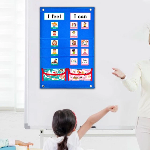 KIDS VISUAL SCHEDULE Routine Pocket Chart Emotion Chart Daily Schedule ...