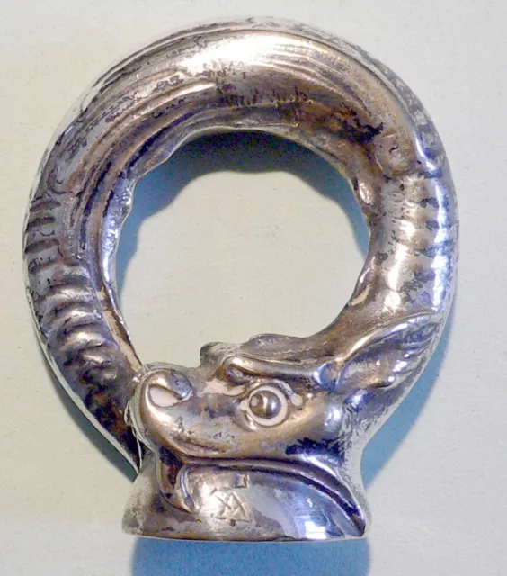 Sceau Ancien En Bronze Argente  A Decor De Dragon - Initiales M C