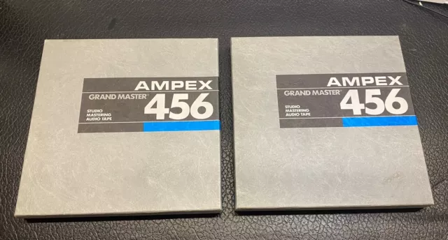 LOT OF 2 AMPEX 456 10.5" 1/2" Metal 2500 ft Recording Tape Reel TO Reel (Box 9)