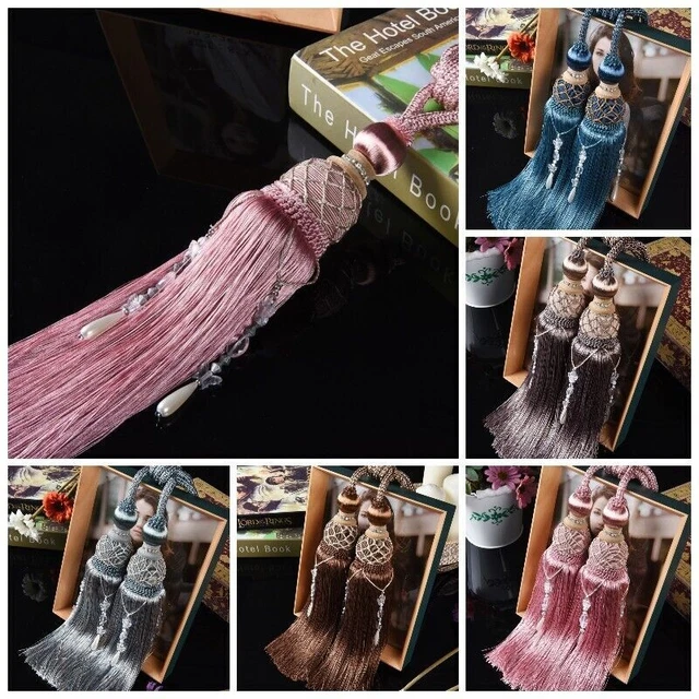 1 Pair Curtain Brush Tieback Tassel Fringe Hanging Pendant Curtain Buckle Luxury