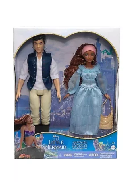 Disney~The Little Mermaid Live Action Ariel & Prince Eric Doll Set~NIB/READ