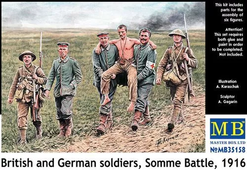 British and German Soldiers (Somme Battle 1916), WWI era  1/35 MasterBox 35158