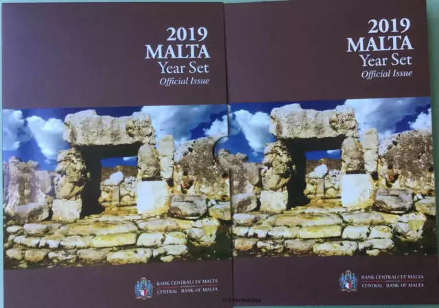 Malta Off. Euro Kursmünzensatz KMS 2019 mit 1 Cent-2 Euro+2 Euro cc Ta' Hagrat