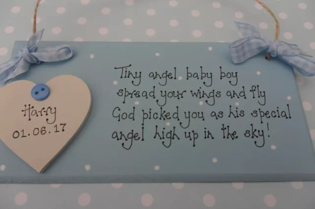 Personalised baby girl boy memorial loss of baby stillborn plaque sign keepsake