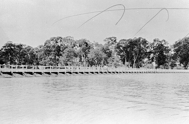 Weir & Bridge Across the Murray River Mildura Victoria 1925 Australia OLD PHOTO