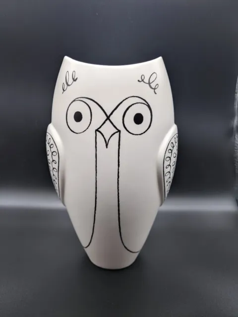 Kate Spade Lenox Vase Black & White Owl Woodland Park 8.5"