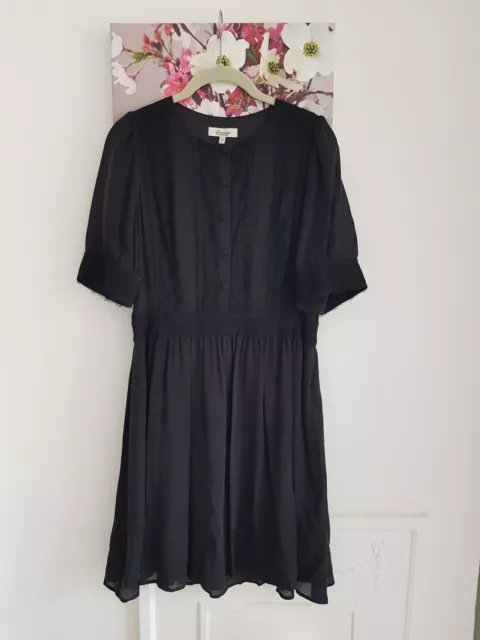 Somerset by Alice Temperley Black Silk Mini Tea Dress, UK Size 12 Immaculate