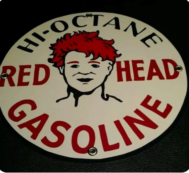 Red Head Gasoline Gas Oil Sign