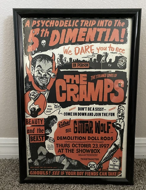 Concert Poster 18x12 The Cramps, Guitar Wolf, Demolition Doll Rods Concert Poster 18x12 The Cramps, Guitar Wolf, Demolition Doll Rods