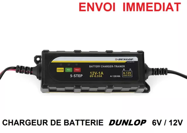 Chargeur Batterie Dunlop Auto Moto Bateau Camping Car Charge Entretien  6V & 12V