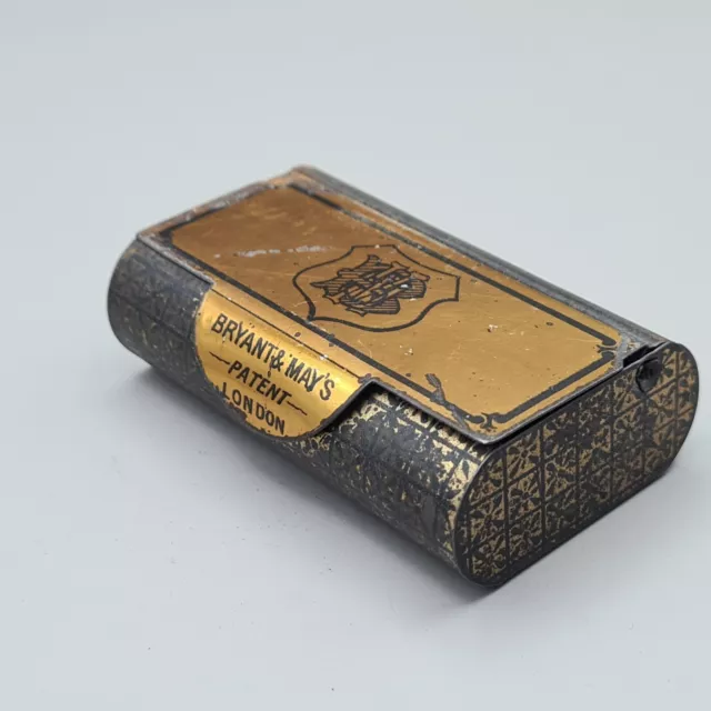 Antique Vesta Bryant & May Patent London Match Safe Case Box Holder