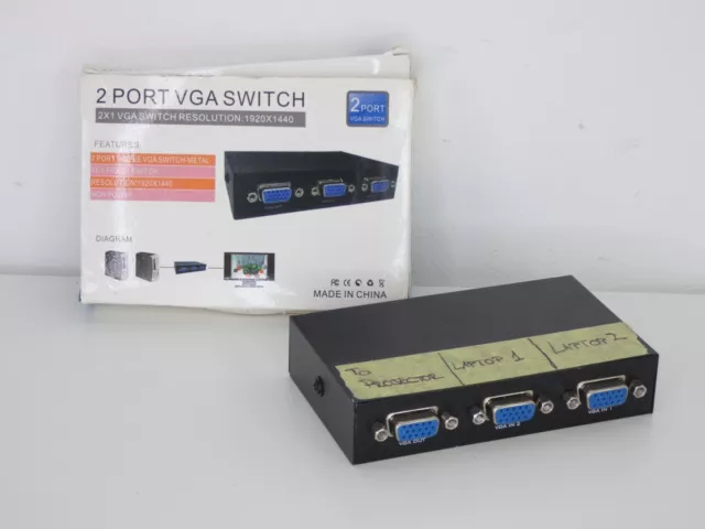 2 Port VGA Switch Select Box für LCD PC TV Monitor Video Breitbild