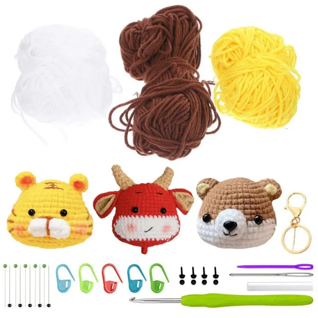 Animals Crochet Craft Art Tool Crochet Kit Beginners Desk Topper Home Decoratio~