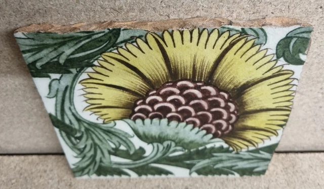 Antique william de morgan floral tile -  Merton Abbey 3