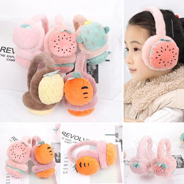Invierno cálido auricular tapa de oreja bordado con frutas orejas más cálidas