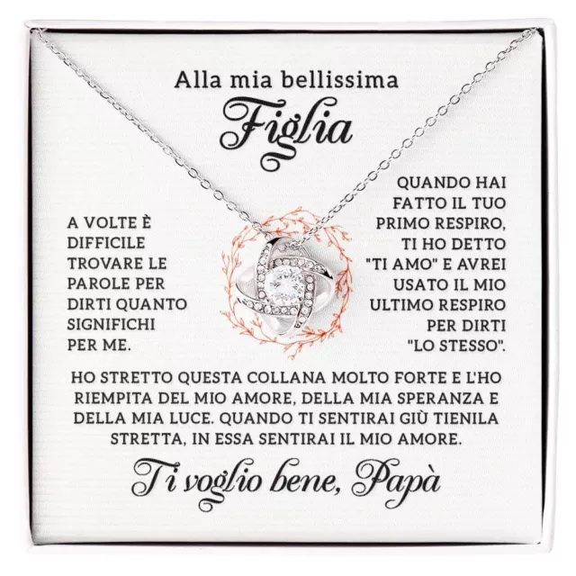 Collana Donna Figlia Argento Regali per lei - Cofanetto con DEDICA incluso