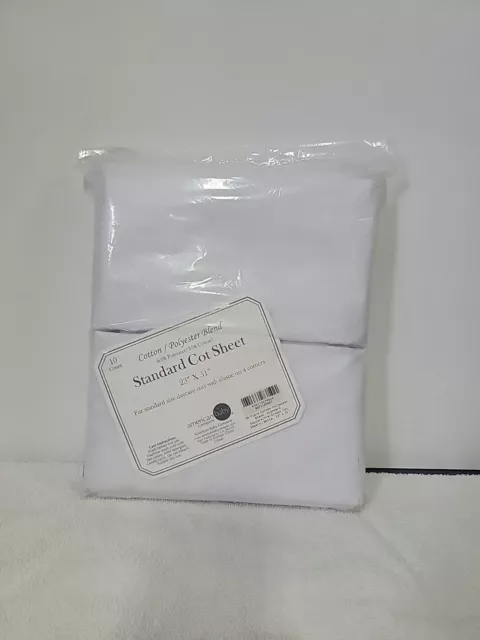 10Pack! Standard Size White Daycare Cot Sheets 23"x51" American Baby