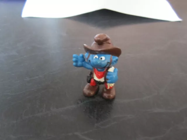 Smurfs Cowboy Smurf vintage Rare (e)