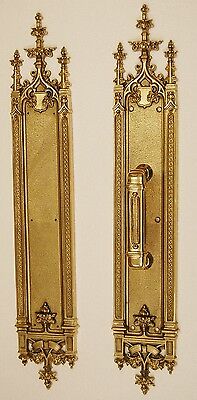 Solid Brass Architectural Door Hardware, Pull Plate - Vintage Designed 3