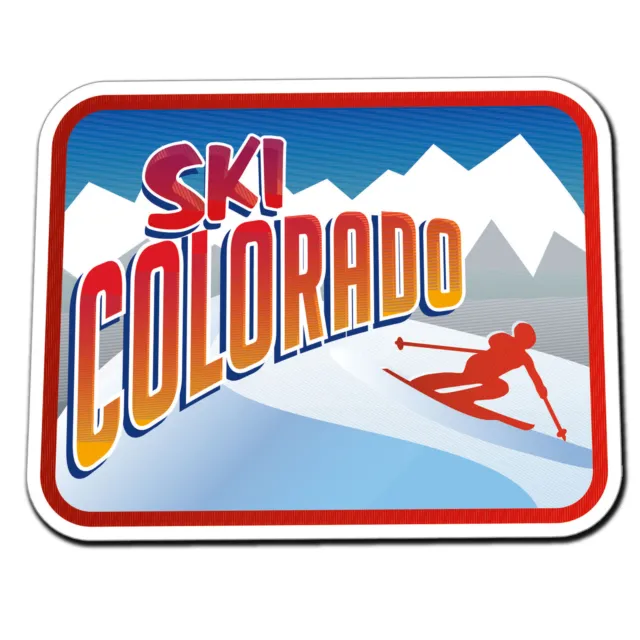 2 x Glossy Vinyl Stickers - Ski Colorado Retro Skiier iPad Laptop Decal #4016